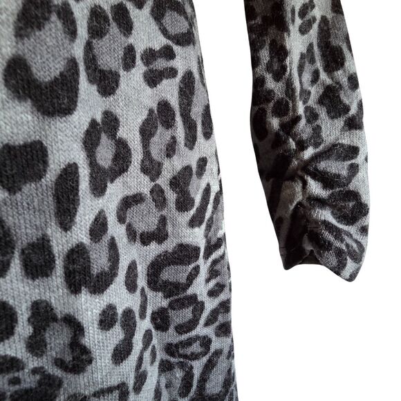 CACHÉ M Y2K Early 2000s Turtleneck Leopard Knit Sweater Dress - Picture 5 of 11